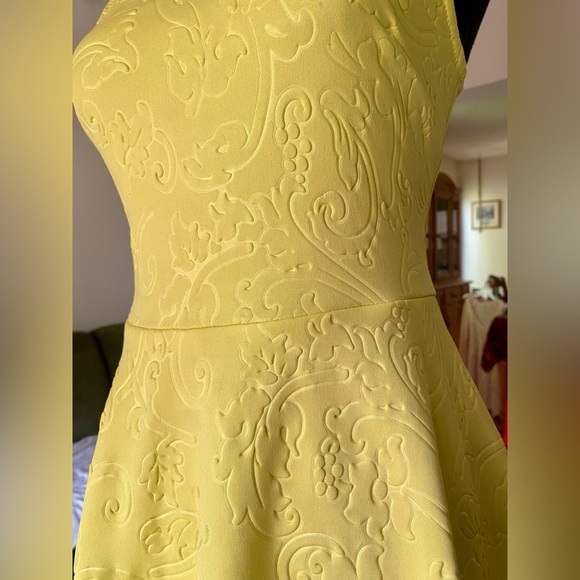 Highlighter Yellow Neon Sleeveless Skater Dress - Picture 6 of 9